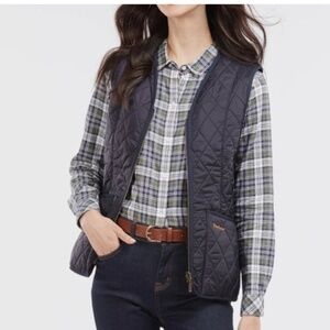 Barbour Betty Quilted Vest Navy Size 4